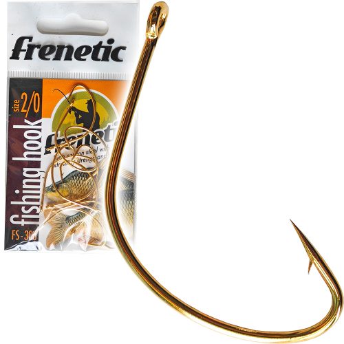 Frenetic FS308 arany önakasztós pontyos amúros füles horog 1/0