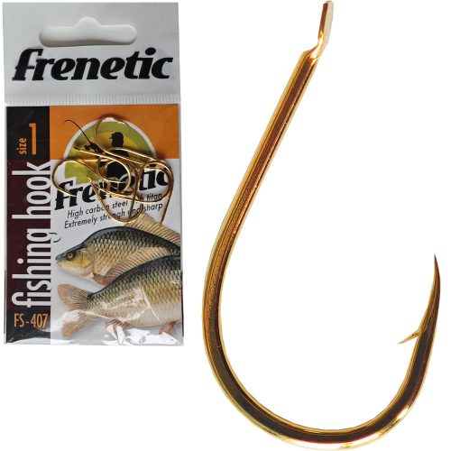 Frenetic FS407 aranyszínű lapkás pontyozó horog 10
