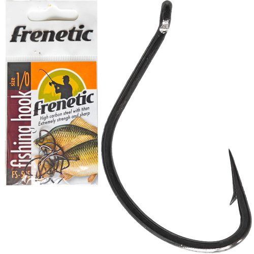 Frenetic FS505 fekete pontyos rövid szárú füles horog 1