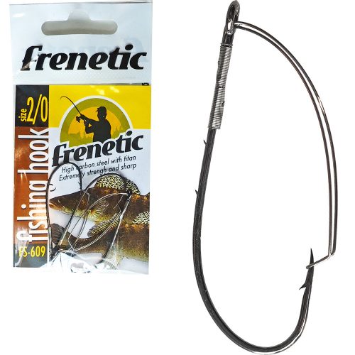 Frenetic horog FS609 black nikkel bokorugró akadásmentes horog 2/0