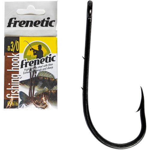 Frenetic horog FS616 black nikkel gilisztás egyenes szárú horog 4