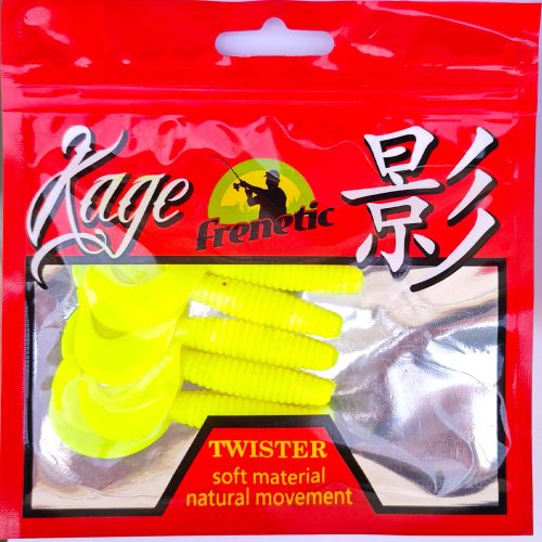 FRENETIC TWISTER KÉTFARKÚ Fluo sárga 7cm