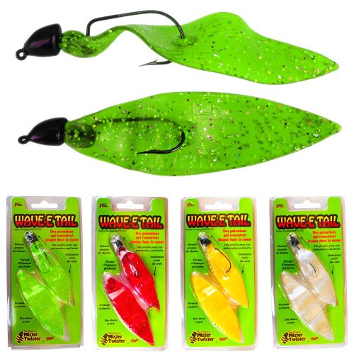 WAVE-E TAIL 1+3 jig és gumi Mepps és Mister Twister 8g 10cm sárga