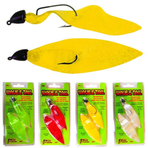 WAVE-E TAIL 1+3 jig és gumi Mepps és Mister Twister 8g 10cm sárga