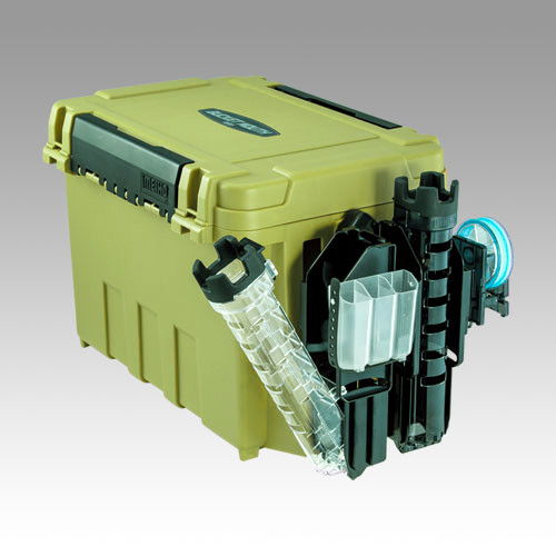 Meiho Bucket Mouth BM-9000 műanyag horgász láda Olive