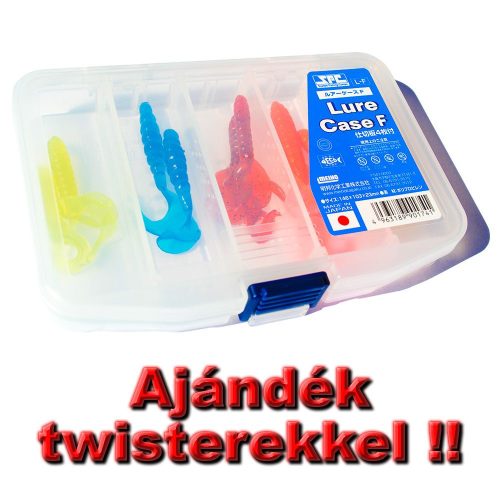 Meiho SFC Lure Case F  műanyag horgász doboz ajándék twisterrekkel