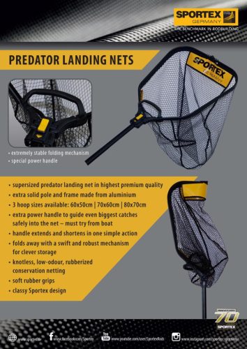 SPORTEX MERITŐSZÁK PREDATOR GUMIS 70x60cm