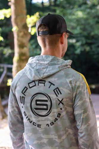 SPORTEX SOLAR UPF-50 UV ÁLLÓ KAPUCNIS FELSŐ XXL Yellow Grey Camou